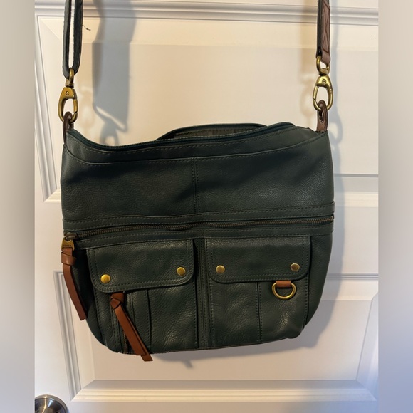 Fossil Dark Green Leather Crossbody Bag - Picture 2 of 16